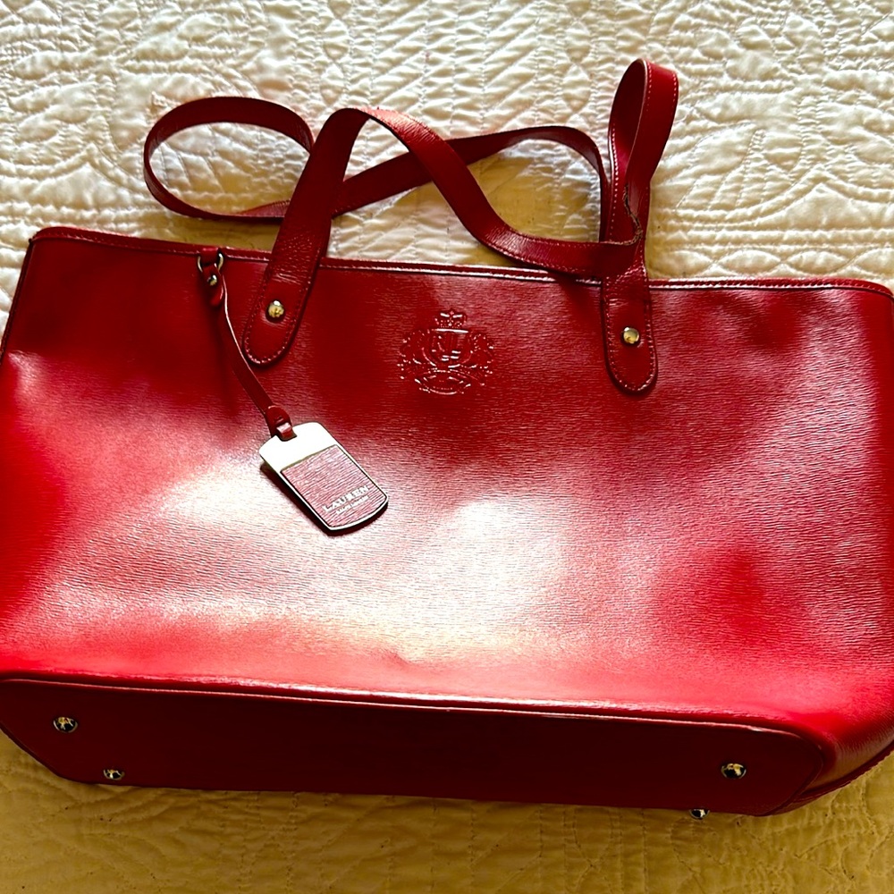 Ralph Lauren Red Leather Bag